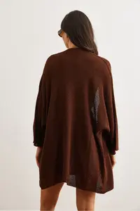 Olalook Women Bitter Coffee Bat Spring Coat Cardigan - Image 6