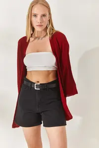 Olalook Women Burgundy Bat Spring Coat Cardigan - Image 5