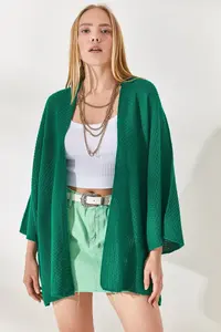 Olalook Women's Grass Green Bat Spring Cardigan - Image 2
