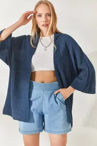 Olalook Indigo Bat Spring Coat Cardigan - Image 3