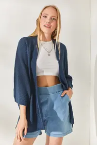 Olalook Indigo Bat Spring Coat Cardigan - Image 4