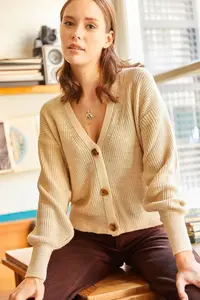 Olalook Women Stone buttoned Knitwear Cardigan - Image 2