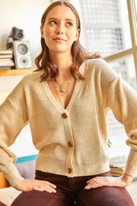 Olalook Women Stone buttoned Knitwear Cardigan - Image 3