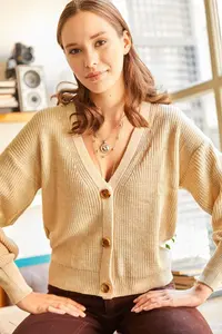 Olalook Women Stone buttoned Knitwear Cardigan - Image 4