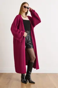 Olalook Women's Cherry Rotten Cuff Folded Maxi Knitwear Cardigan - Image 4