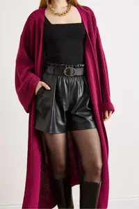 Olalook Women's Cherry Rotten Cuff Folded Maxi Knitwear Cardigan - Image 5