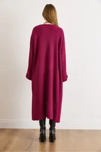 Olalook Women's Cherry Rotten Cuff Folded Maxi Knitwear Cardigan - Image 6