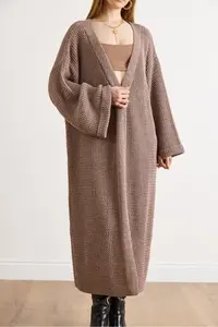 Olalook Women's Mink Cuff Folded Maxi Knitwear Cardigan - Image 5