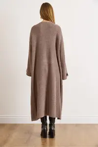 Olalook Women's Mink Cuff Folded Maxi Knitwear Cardigan - Image 6