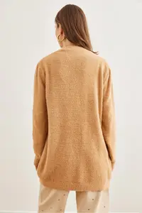 Olalook Women's Soft Textured Beard Cardigan with Camel Pocket - Image 8