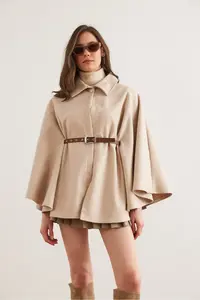 Olalook Women Stone Arched Bowl Poncho Cardigan - Image 2