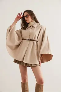 Olalook Women Stone Arched Bowl Poncho Cardigan - Image 3