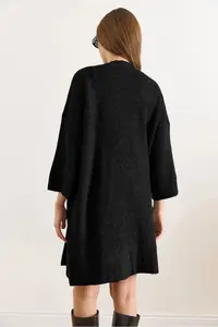 Olalook Women's Black Soft Textured Pocket Knitwear Cardigan - Image 4