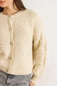 Olalook Women's Stone Embossed Knitted Soft Textured Thick Knitwear Cardigan - Image 4
