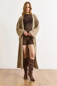 Olalook Women's Mink Sleeve Folded Maxi Knitwear Cardigan - Image 5