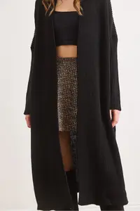 Olalook Women Black Shawl Yaka LONG Knitwear Cardigan - Image 5