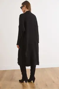 Olalook Women Black Shawl Yaka LONG Knitwear Cardigan - Image 6