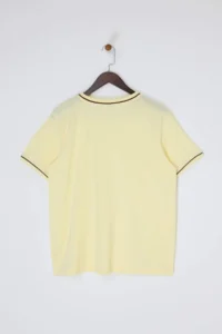 Trendyol Curve Yellow Crew Neck Biye Detailed Basic Plus Size T-Shirt - Image 7