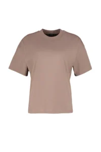 Trendyol Curve Brown Collar Ribbed Wide Pattern Basic 100% Cotton Knitting T-Shirt - Image 9