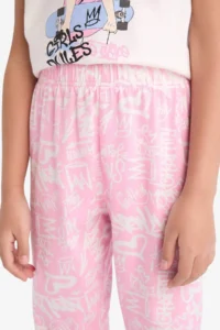 DeFacto 100% Cotton Teddy Bear Printed Pajama Set Girls - Image 6