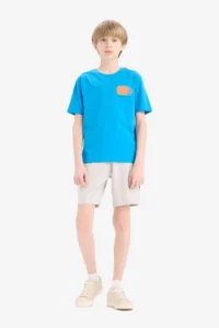 DeFacto Elastic Waist Cargo Pocket Shorts Boy - Image 3