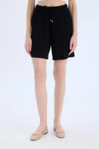 DeFacto High Waist Short Hem Viscose Shorts I6760az23hs - Image 4