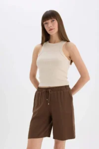 DeFacto High Waist Short Hem belmando Shorts - Image 3