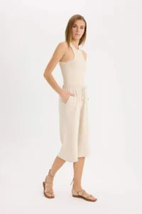 DeFacto High Waist Elastic Waist Lace Belmando Capri - Image 2