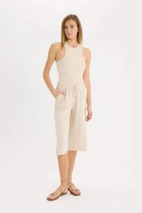 DeFacto High Waist Elastic Waist Lace Belmando Capri - Image 3