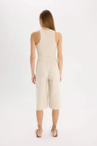 DeFacto High Waist Elastic Waist Lace Belmando Capri - Image 6