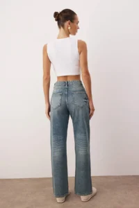 TRENDYOLMİLLA Light Blue High Waist NEW Mom 100% Cotton Non-Stretch jeans - Image 4
