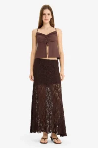 DeFacto High Waist Lace Maxi Skirt
