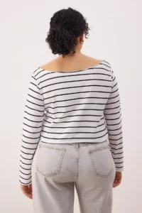 Trendyol Curve Multicolored 2 Sets Paket 100% Cotton Asymmetric Boat Neck Crop Knitting T-Shirt - Image 7