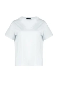 Trendyol Curve White V-neck Basic 100% Cotton Knitting T-Shirt - Image 6