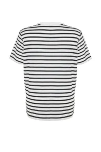 Trendyol Curve Black-White Striped V -Yaka Knitting T-Shirt - Image 8