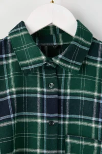 TRENDYOLMİLLA Mavi-Multicolored Flannel Plaid Oversized/Wide Pattern Shirt - Image 6