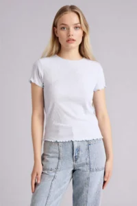 DeFacto Fitted Crew Neck Ribbed Camisole Short Sleeve T-Shirt