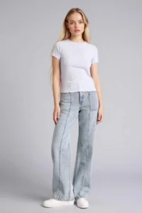 DeFacto Fitted Crew Neck Ribbed Camisole Short Sleeve T-Shirt - Image 2