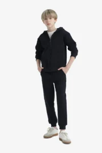 DeFacto Boy's Navy Blue Elastic Waist Pocket School Jogger Sweatpants - Image 2