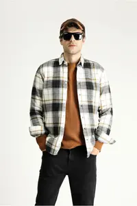 Kiğılı Long Sleeve Slim Fit Slim Fit Lumberjack Plaid Cotton Shirt