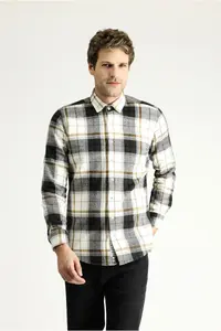 Kiğılı Long Sleeve Slim Fit Slim Fit Lumberjack Plaid Cotton Shirt - Image 3