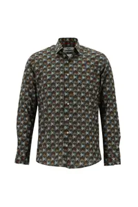 Kiğılı Long Sleeve Printed slim Fit Narrow Kesim Cotton Shirt