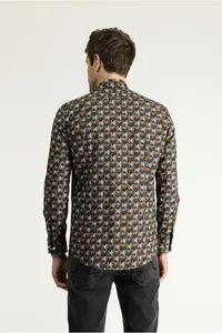 Kiğılı Long Sleeve Printed slim Fit Narrow Kesim Cotton Shirt - Image 6