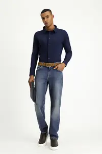 Kiğılı Long Sleeve Regular Fit Striped Knitting Cotton Shirt - Image 2
