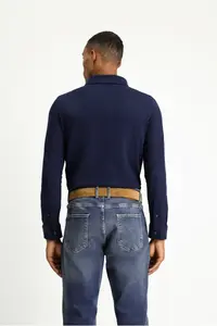 Kiğılı Long Sleeve Regular Fit Striped Knitting Cotton Shirt - Image 4
