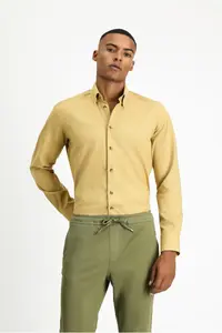 Kiğılı Long Sleeve Slim Fit Slim Fit Lumberjack Sports Cotton Button-down Collar Shirt