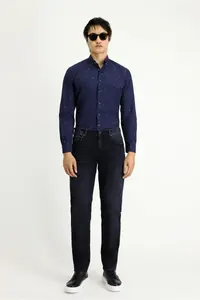 Kiğılı Long Sleeve Regular Fit Printed Sports Cotton Button-down Collar Shirt - Image 2