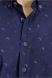 Kiğılı Long Sleeve Regular Fit Printed Sports Cotton Button-down Collar Shirt - Image 6