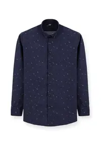 Kiğılı Long Sleeve Regular Fit Printed Sports Cotton Button-down Collar Shirt - Image 7