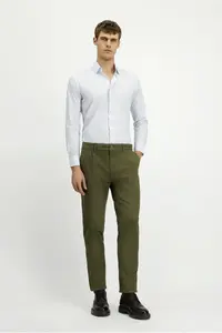 Kiğılı Long Sleeve slim Fit Narrow Kesim Printed Cotton Shirt